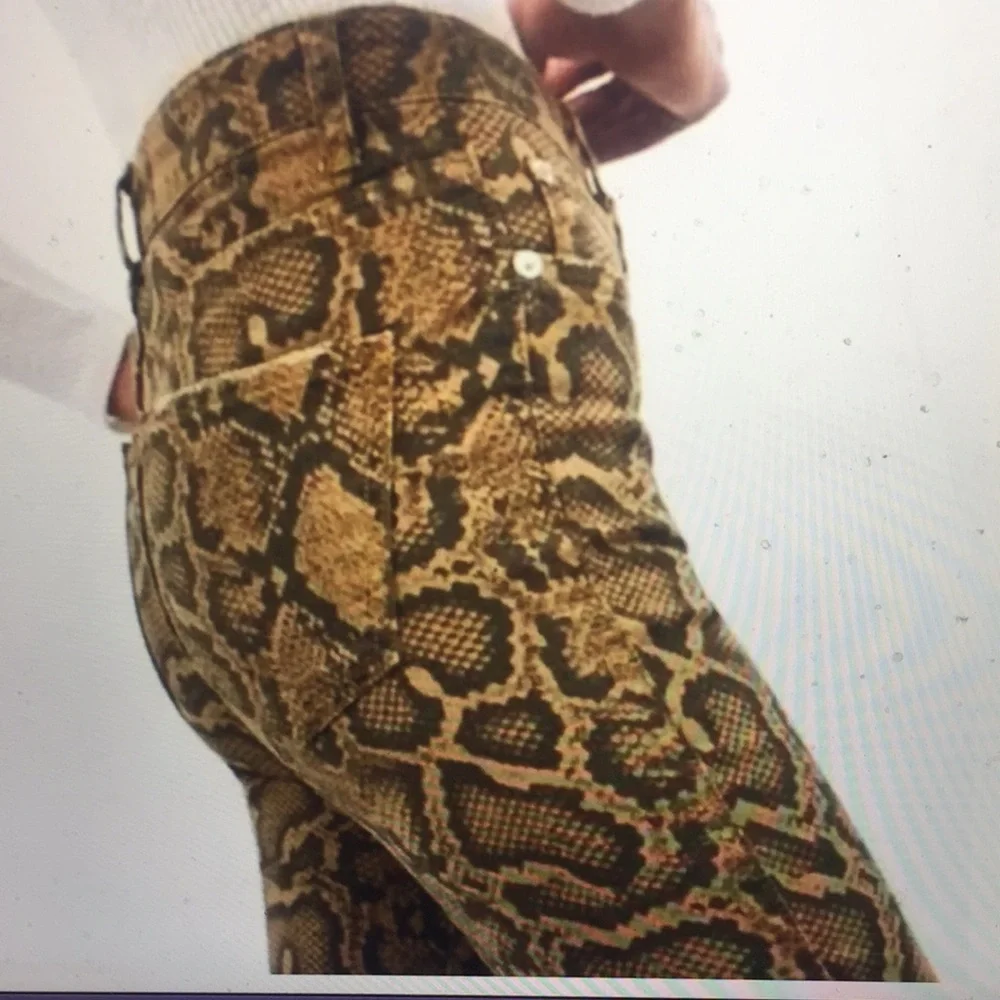 Zara High Rise Animal Print Skinny Jeans